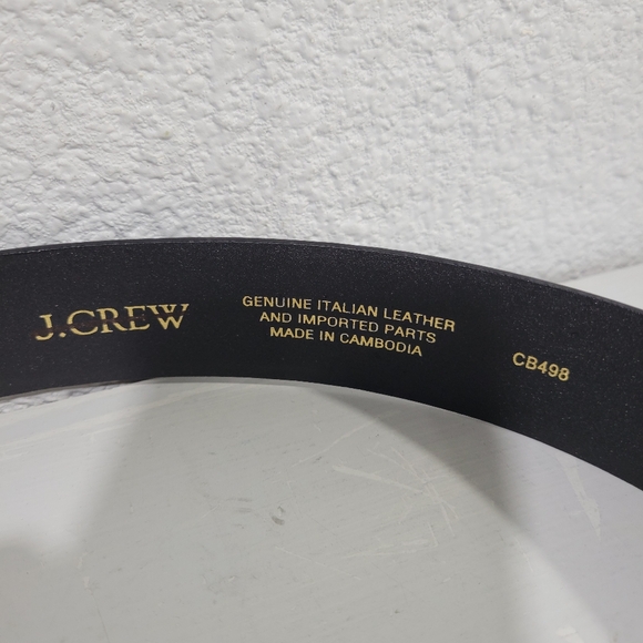 J Crew Wide Spazzolato Leather Belt Black Size Medium - Picture 6 of 8